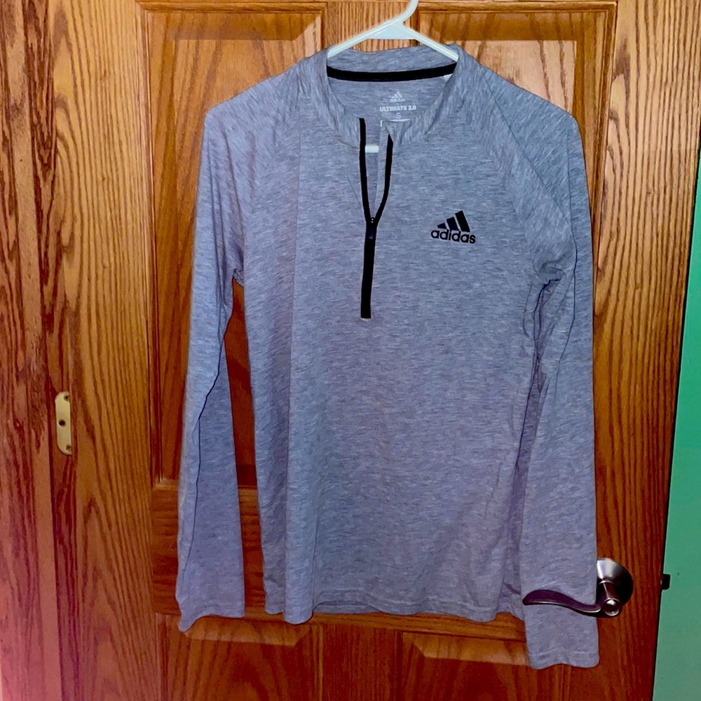 Adidas Ultimate 2.0 men size small gray half zip pullover